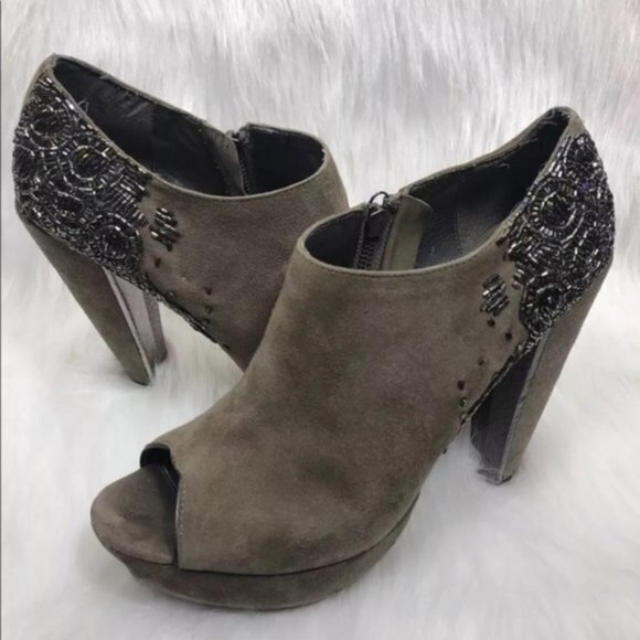 Sam Edelman Suede‎ Una Beaded Booties - Picture 1 of 8